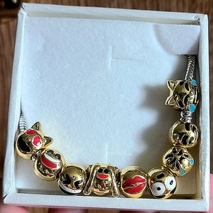 Sterling Silver Emoji Charm Bracelet